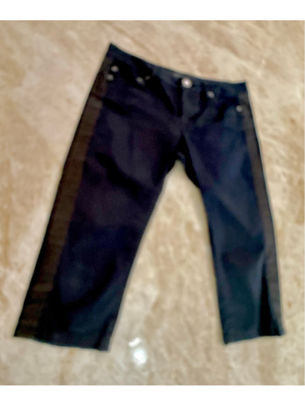 Women's Marc Jacobs Cropped Pants Size 2 blue with Dark Gray Side Stripe tuxedo